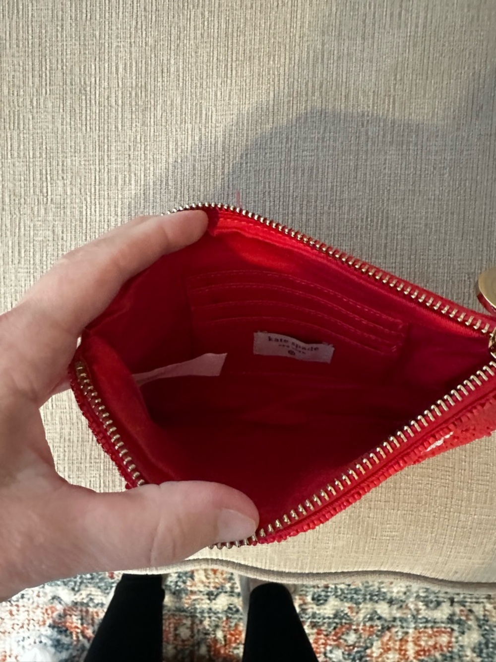 Red Beaded 'Going to Target' Wristlet Clutch - Picture 2 of 4